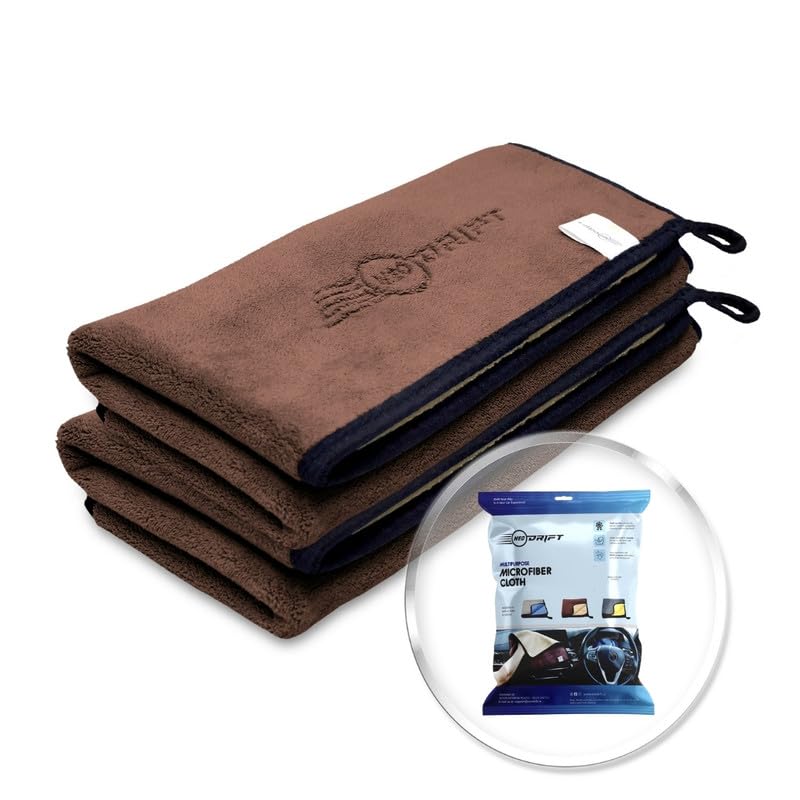 Neodrift ‘800 GSM Microfiber Cloth' - Ultra Soft Cleaning Cloth for Car, Bike - Polishing, Detailing, Highly Absorbent (Size - 40X60 Cm) (Set of 2 Pc) (Colour - Beige + Coffee) - Image 1