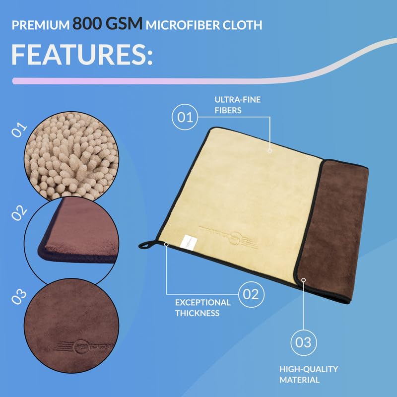 Neodrift ‘800 GSM Microfiber Cloth' - Ultra Soft Cleaning Cloth for Car, Bike - Polishing, Detailing, Highly Absorbent (Size - 40X60 Cm) (Set of 2 Pc) (Colour - Beige + Coffee) - Image 2