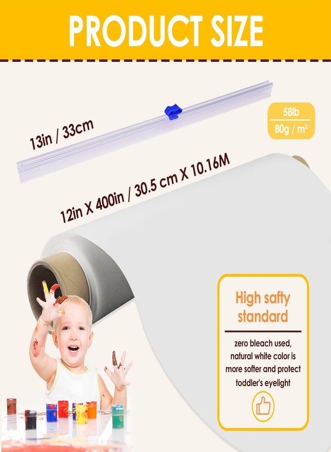 Funto Finger Paint Paper Roll, 12"x400", Size-Free,White, Large Paint Sheet for Toddlers, Art Pad for Kids, Paper for Painting, Easy to Cut - Image 3