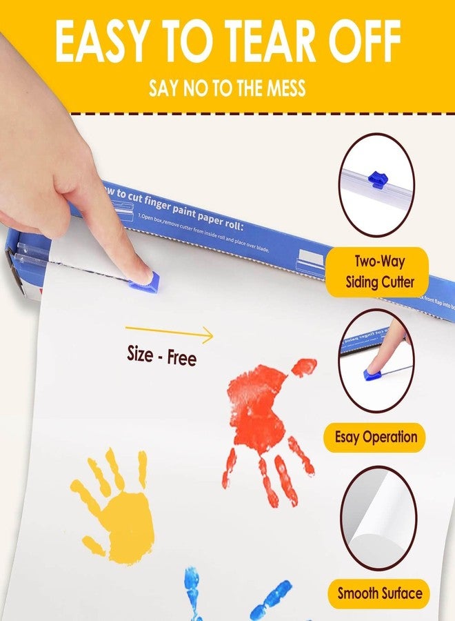 Funto Finger Paint Paper Roll, 12"x400", Size-Free,White, Large Paint Sheet for Toddlers, Art Pad for Kids, Paper for Painting, Easy to Cut - Image 2