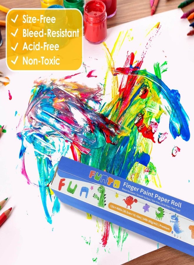 Funto Finger Paint Paper Roll, 12"x400", Size-Free,White, Large Paint Sheet for Toddlers, Art Pad for Kids, Paper for Painting, Easy to Cut - Image 4