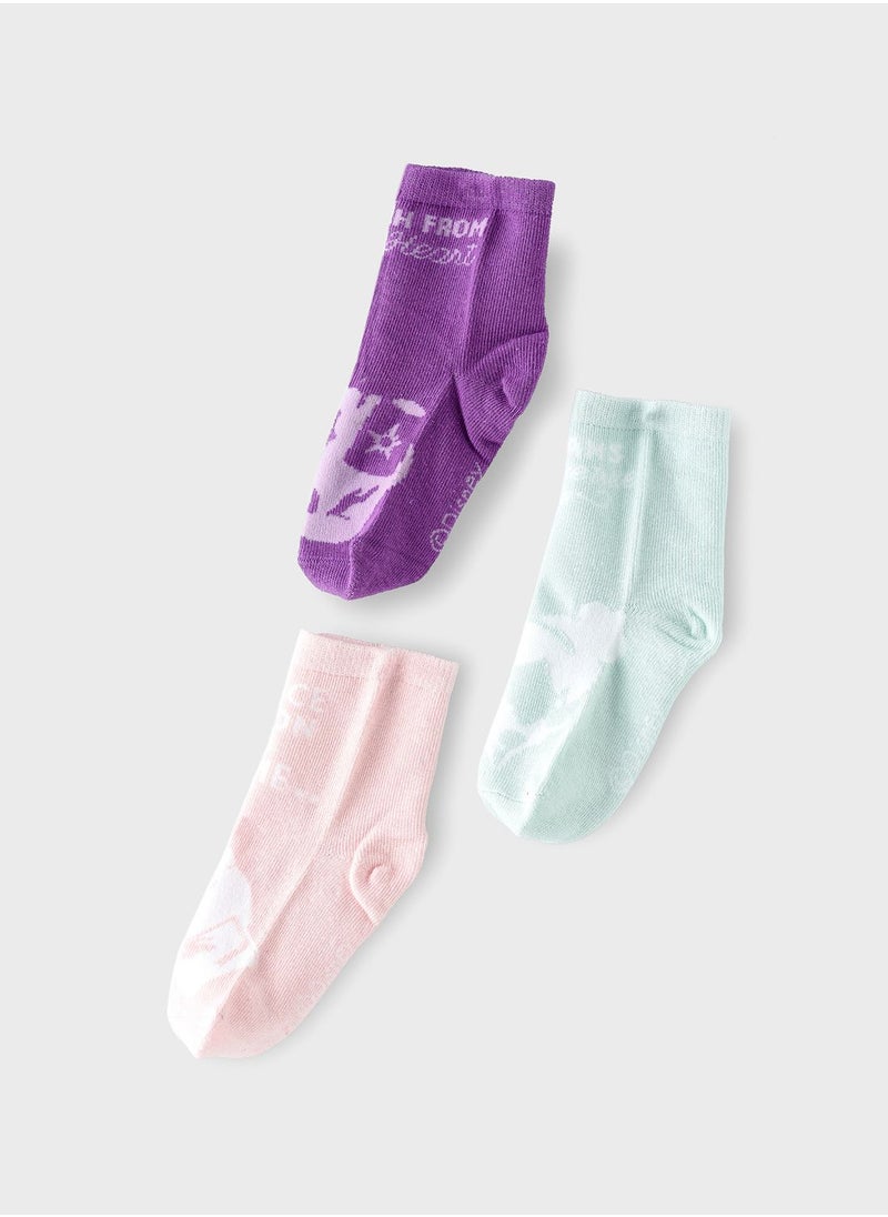 Disney - Kids 3 Pack Frozen Crew Socks - Image 1