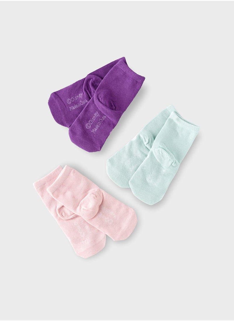Disney - Kids 3 Pack Frozen Crew Socks - Image 1