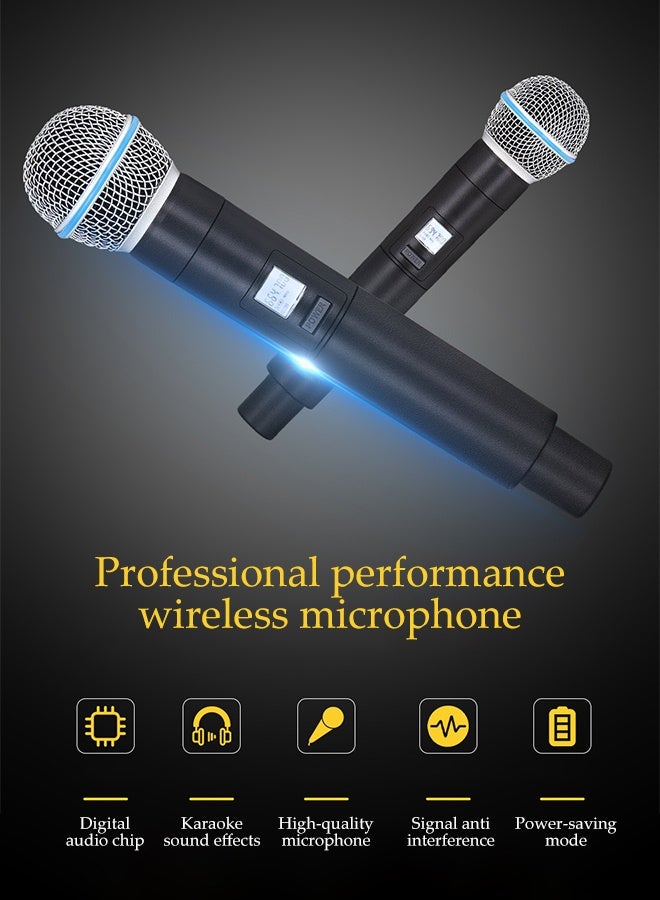DUNISO Wireless Microphone,with 2 Handheld Mic,Professional 2-Channel Karaoke Handheld System,for Party, KTV, Meeting, Wedding ,Outdoor Events - Image 3