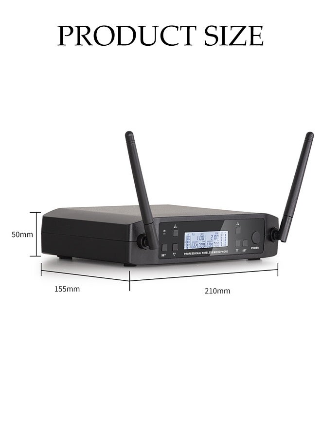 DUNISO Wireless Microphone,with 2 Handheld Mic,Professional 2-Channel Karaoke Handheld System,for Party, KTV, Meeting, Wedding ,Outdoor Events - Image 2