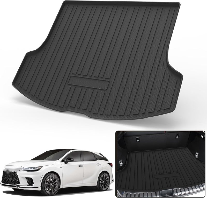 Elsetyler Custom Fit Cargo Liner for 2023-2024 Lexus RX 350 350h 500h - Black TPO All Weather Heavy Duty Waterproof Rear Cargo Tray - Image 1