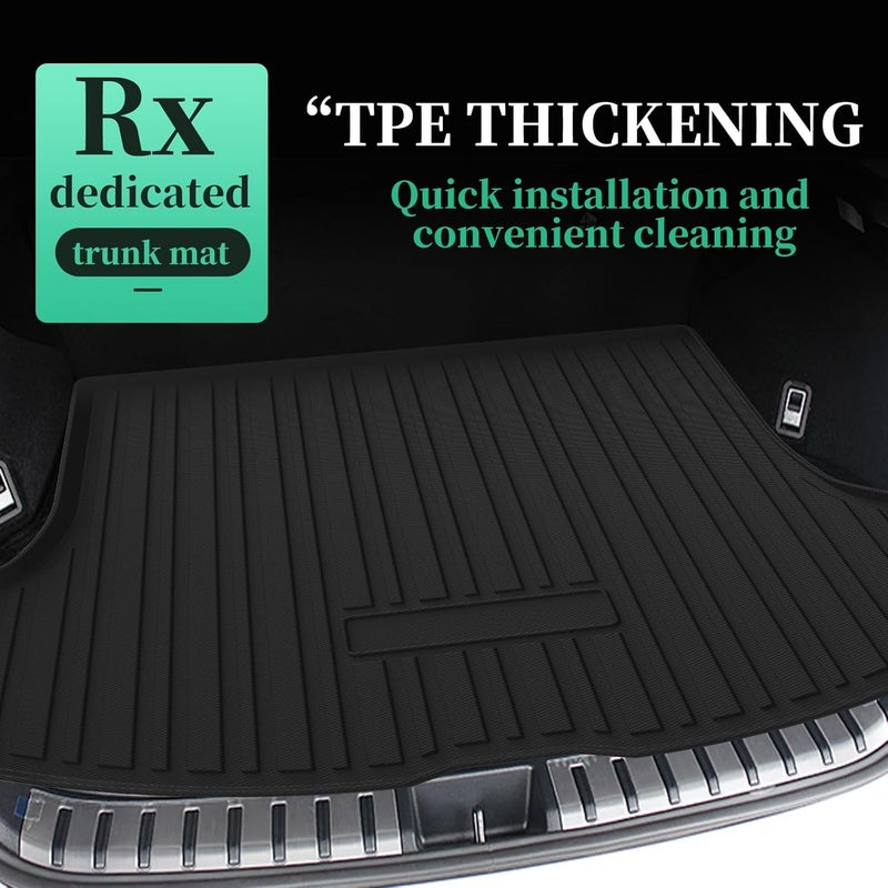 Elsetyler Custom Fit Cargo Liner for 2023-2024 Lexus RX 350 350h 500h - Black TPO All Weather Heavy Duty Waterproof Rear Cargo Tray - Image 2