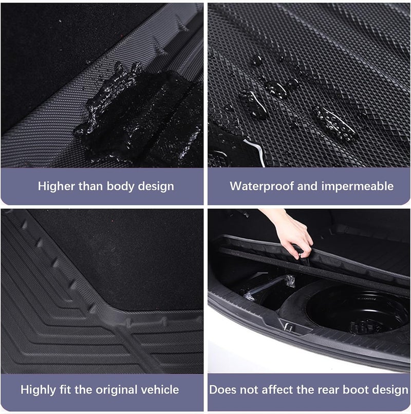 Elsetyler Custom Fit Cargo Liner for 2023-2024 Lexus RX 350 350h 500h - Black TPO All Weather Heavy Duty Waterproof Rear Cargo Tray - Image 5