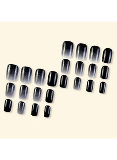 Press On Nails Short Square Fake Nails Glossy Glue On Nails Black Ombre Acrylic Nails Squoval Artificial Nails Bling Glitter Stick On False Nails With Design 24 Pcs - pzsku/ZC6BBB9989CE920443591Z/45/_/1734182810/4d5b4118-9323-4398-9c89-2462661fefd4