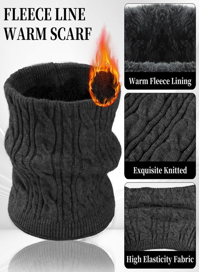 FENELY Men Winter Beanie Hat Touchscreen Gloves Neck Warmer 3 in 1 Set with Fleece Lined, Classic Black, One size - Image 4