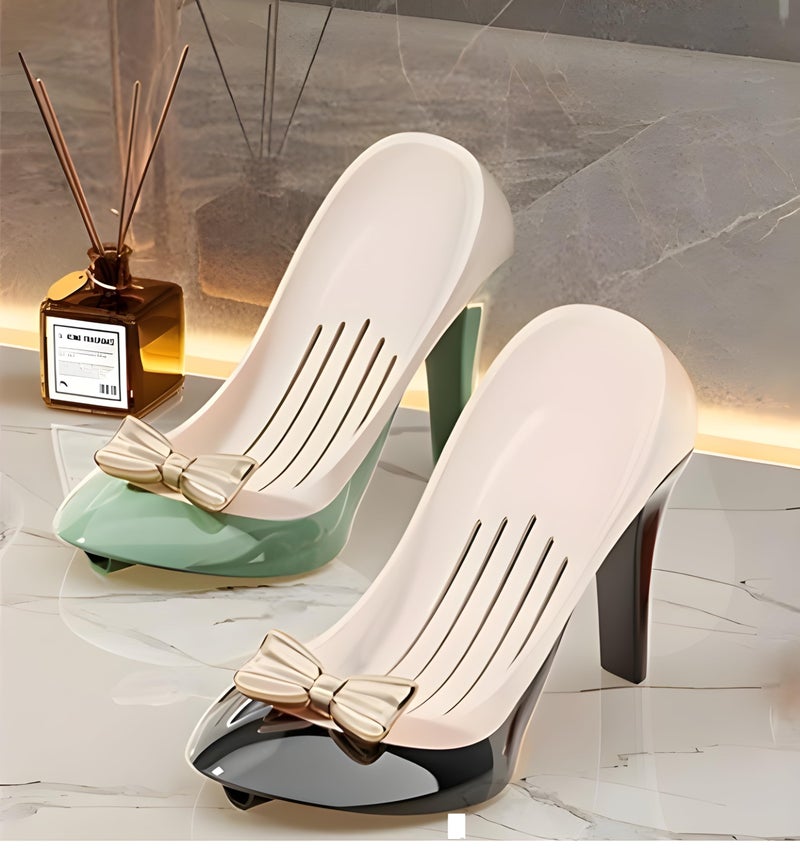 Jinila Creative High Heels Soap Dish Self Draining Soap Box for Sink and Wash Basin Universal Kitchen & Bathroom Shower Accessories (Pack of 2,Multicolor) - Image 1