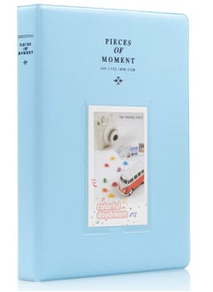 SYOSI 64 Pcs Pocket Mini Album for Fujifilm Instax Mini 7s 8 8+ 9 25 26 50s 70 90 Instant Camera Mini Pocket Album 3 Inch Photo Album and Business Card (Ice Blue)  - Image 1