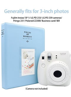 SYOSI 64 Pcs Pocket Mini Album for Fujifilm Instax Mini 7s 8 8+ 9 25 26 50s 70 90 Instant Camera Mini Pocket Album 3 Inch Photo Album and Business Card (Ice Blue)  - Image 4