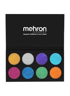 mehron Mehron Makeup Paradise Makeup AQ 8 Color Metallic Palette | Magnetic Refillable Body Paint & Face Paint Palette | Professional Water Activated Makeup for Costumes, SFX, Halloween, & Cosplay 
