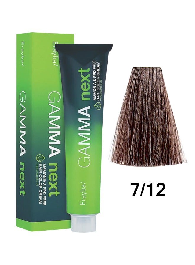 Erayba Gamma Next Permanent Hair Dye Ammonia Free100ml 7/12 Iridescent Gray Blonde - Image 1