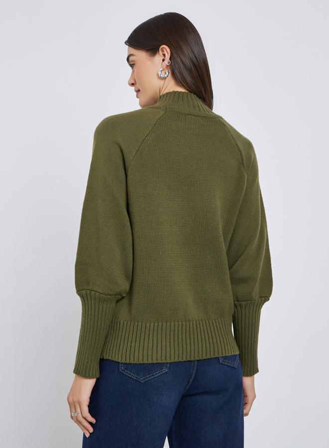 Styli Olive Regular Fit Cable Knit Sweater - Image 5