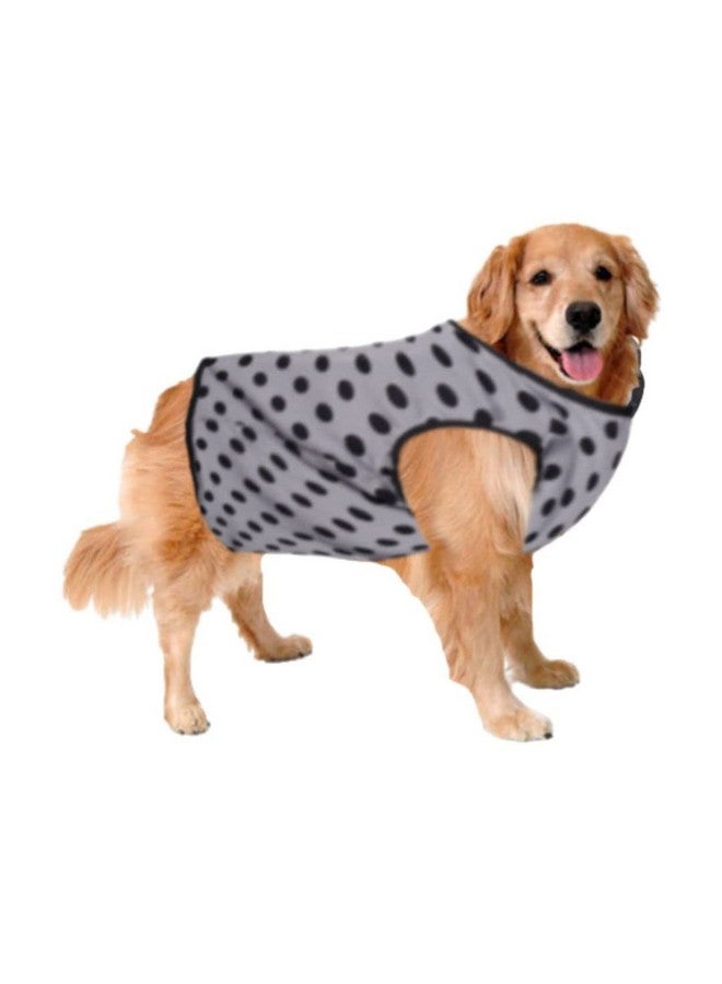 سايج سكوير تي شيرت مطبوع عليه صورة كلب مجنون، تي شيرت عصري للكلاب، ناعم للغاية وخفيف الوزن، مريح، ملابس للكلاب قابلة للتنفس، ملابس عصرية (صغير - 14 بوصة) (رمادي بولكا) - Image 1