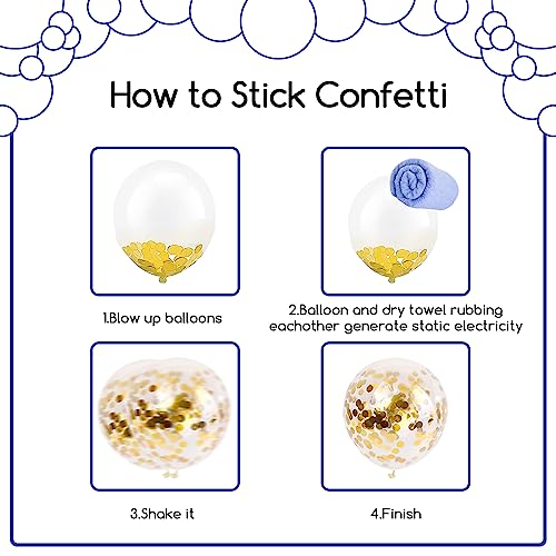 COKAOBE White and Gold Balloons Garland Kit, 124pcs White Metallic Gold Confetti Balloon Arch Kit for Wedding, Engagements Birthday Graduation Baby Shower Celebrations Anniversary Party Decorations - Image 4