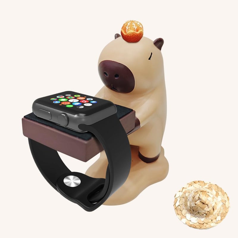 Love Mei For Apple Watch Charger Stand,Charger Stand Compatible with Apple Watch Series Ultra2/Ultra/10/9/8/SE2/7/6/SE/5/4/3/2/1(49/46/45/44/42/41/40/38mm)Cute Capybara iWatch Charging Dock,Supports Nightstand - Image 1