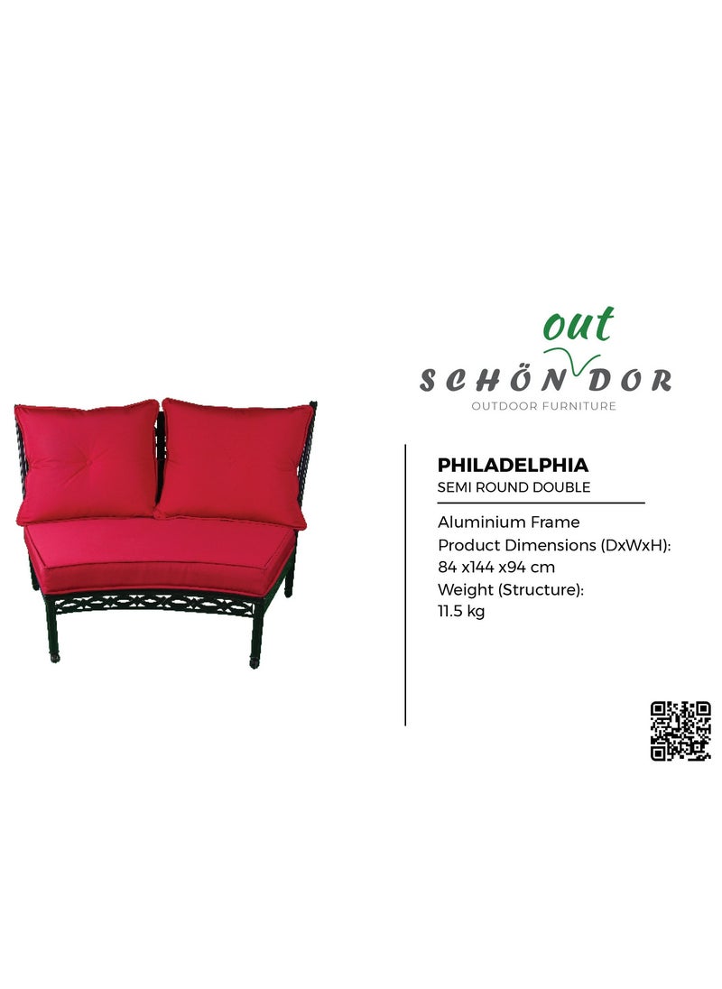 Schondor Furniture - Puff | Semi Round Double | Outdoor Furniture | Made in Aluminum Cast | Patio | Garden | Backyard - Image 1