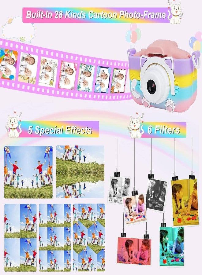 KOOCE Kids Digital Camera with Cat Design - Compact Selfie Camera for Girls & Boys, 2.0" Screen, Video Recorder, Photo Capture, Built-in Games, Includes 4GB SD Card - Image 3
