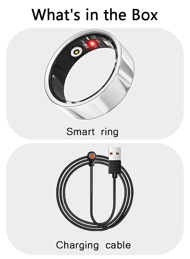 Smart Ring, Health Tracker for Women Men, Fitness Tracker with Heart Rate, Blood Oxygen, Sleep Monitor, Calories, Step Counter, IP68 Waterproof Smart Ring for iPhone & Android, No Subscription Fee (Silver, 11#) - Image 4