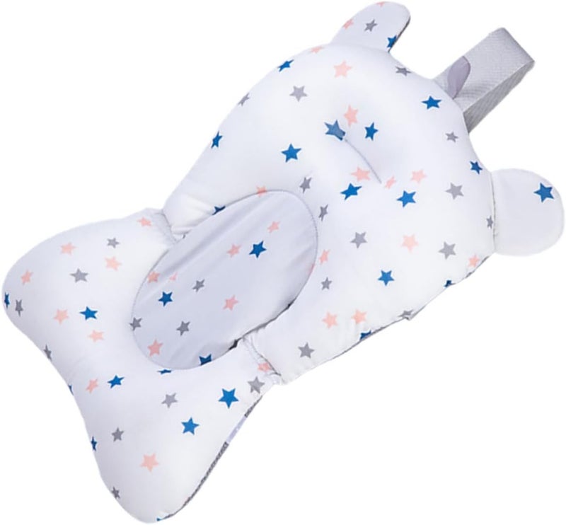 Bath Cushion and Bathtub Mat for Floating Bath Support Star Pattern Soft Mesh Sling for Sink and Tub Use - Image 1