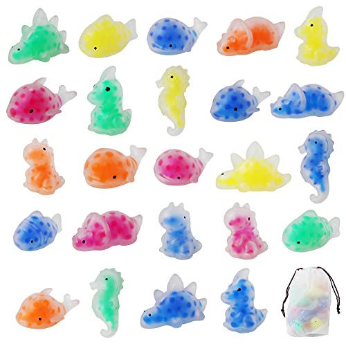 Miaopen 24PCS Mini Squishy Stress Balls Fidget Toys Dinosour Sea Animals Sensory Squeeze Ball Toys to Relax Party Favors Birthday Gifts Easter Egg Filler - Image 1