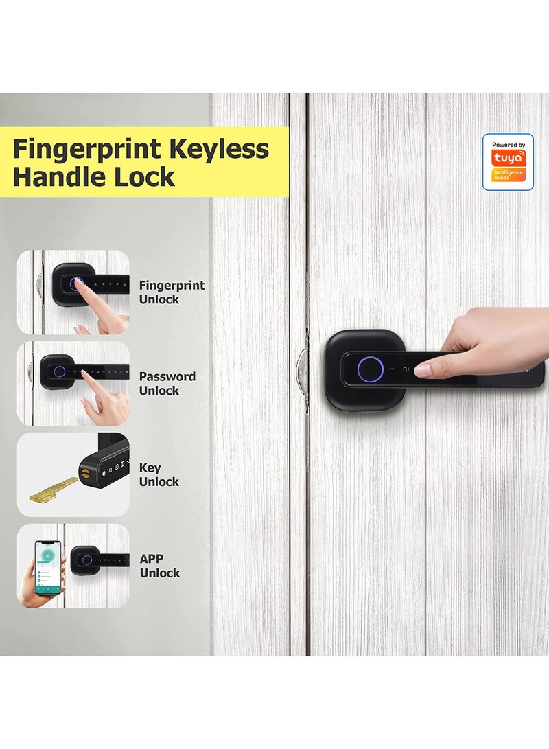 YASUCISS Smart Door Lock,Fingerprint Door knob, Full Function 5in1 Smart Door Knob for Bedroom, Office, Hotel, Closet, Pantry, Biometric Door Knob, Thumbprint Door Knob - Image 2