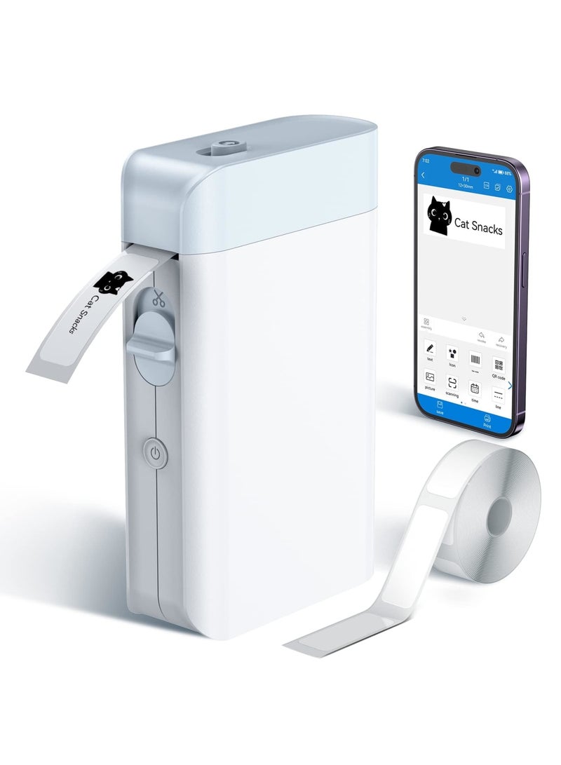 SYOSI Label Maker Machine with Tape, Portable Mini Bluetooth WP9510 Lable Printer, Rechargeable Thermal Label Printer, Compatible with Android iOS, Label Makers for Teacher Supplies, Home, Officea - Image 1