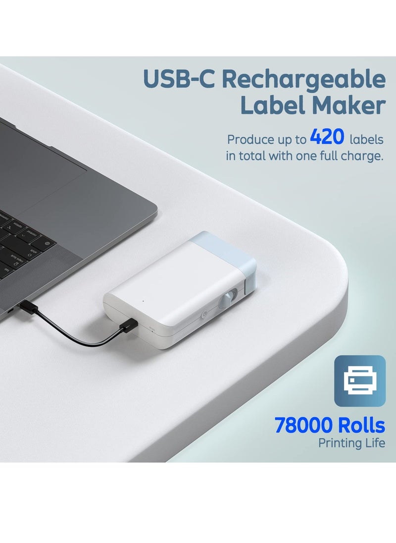 SYOSI Label Maker Machine with Tape Portable Mini Bluetooth WP9510 Lable Printer Rechargeable Thermal Label Printer Compatible with Android iOS Label Makers for Teacher Supplies Home Officea  - Image 4