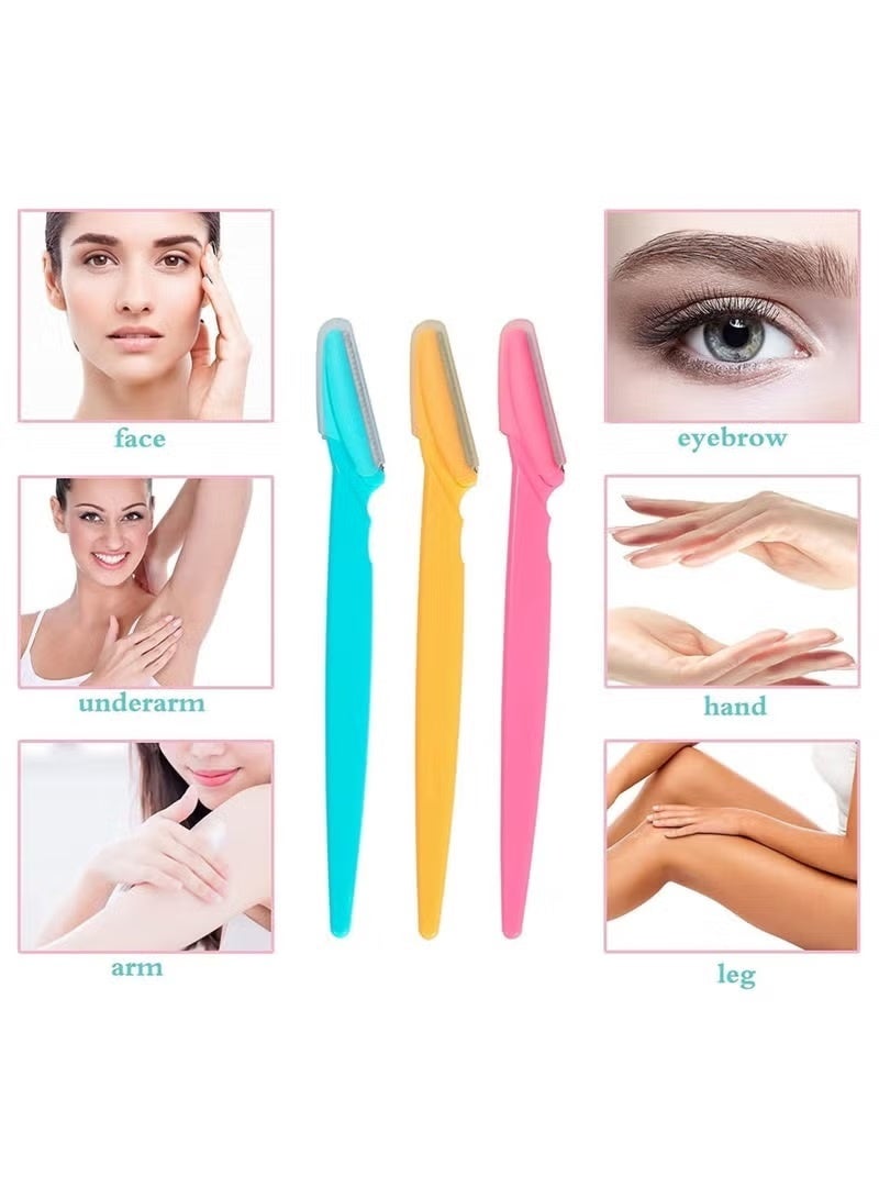 إليت مجموعة شفرات حلاقة الحواجب بألوان متنوعة مكونة من 12 قطعة، أداة احترافية لإزالة وتشكيل شعر الوجه - Image 4