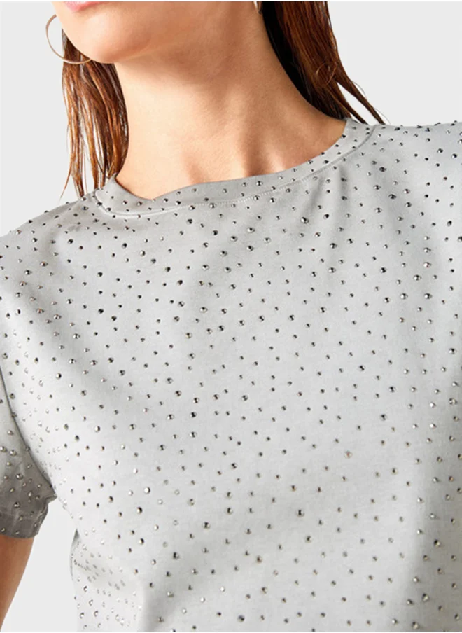 2Xtremz Embellished Crew Neck T-Shirt