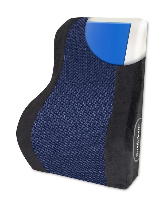 Brookstone BK1172 - Luxurious Back Support Pillow for Office Chairs and Cars, Lumbar Cushion with Premium Grade Memory Foam with Cooling Gel, Soft Plush Cover - Image 1