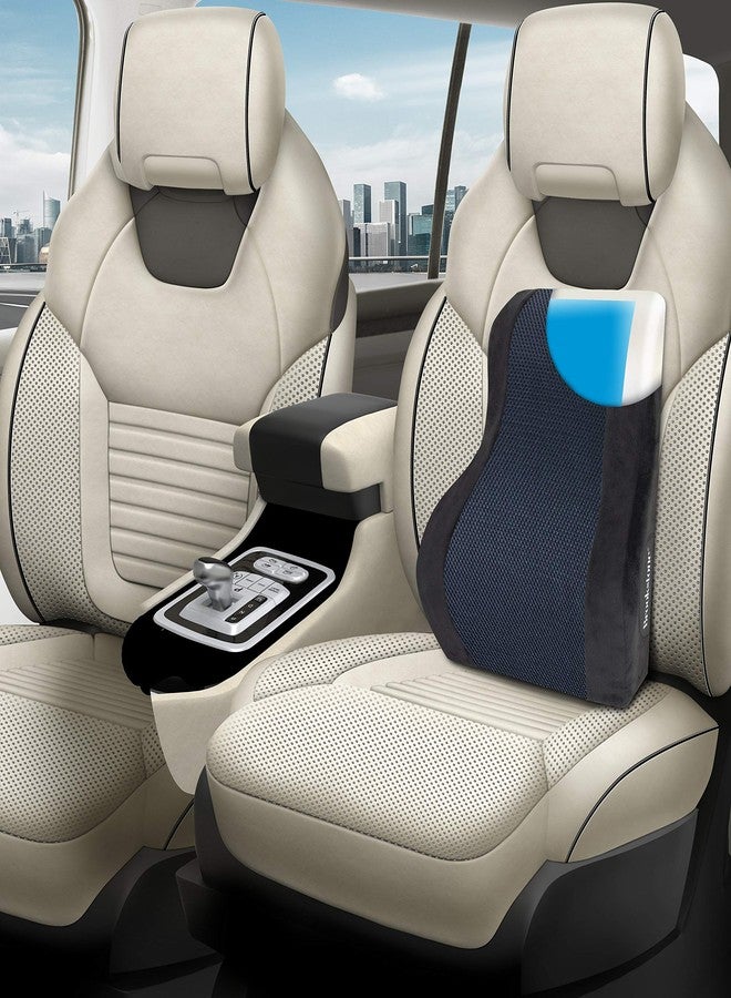 Brookstone BK1172 - Luxurious Back Support Pillow for Office Chairs and Cars, Lumbar Cushion with Premium Grade Memory Foam with Cooling Gel, Soft Plush Cover - Image 2