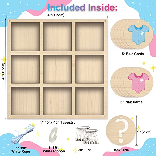 Senfaro Gender Reveal Tic Tac Toe Board Game, Gender Reveal Games Tic-Tac-Toe for He or She, Baby Gender Reveal Ideas Party Supplies, Boy Girl Sign, Baby Shower Gender Reveal Decoration kit - Image 2