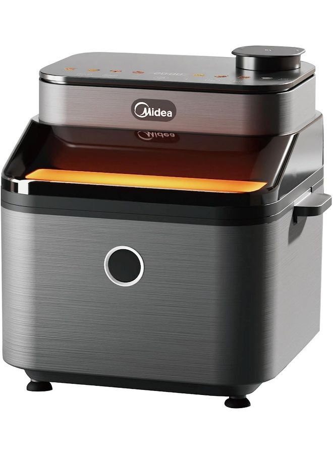 Midea Extra Large Digital Air Fryer with Large See-Through Window, Dual Frying Functions, 8 Functions with Digital Panel, Dual Cyclone Rapid Hot Technology, Largest Oil Less Fryer 7 L 1500 W MFCY75A2 black - Image 1