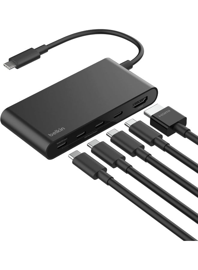 بيلكين محور USB-C، محور 5 منافذ مع عرض 4K HDMI @ 60Hz، توصيل طاقة 100W، نقل بيانات سريع 10Gbps، محول متعدد المنافذ USB-C - متوافق مع MacBook و iPad Pro و Chromebook والمزيد - Image 1
