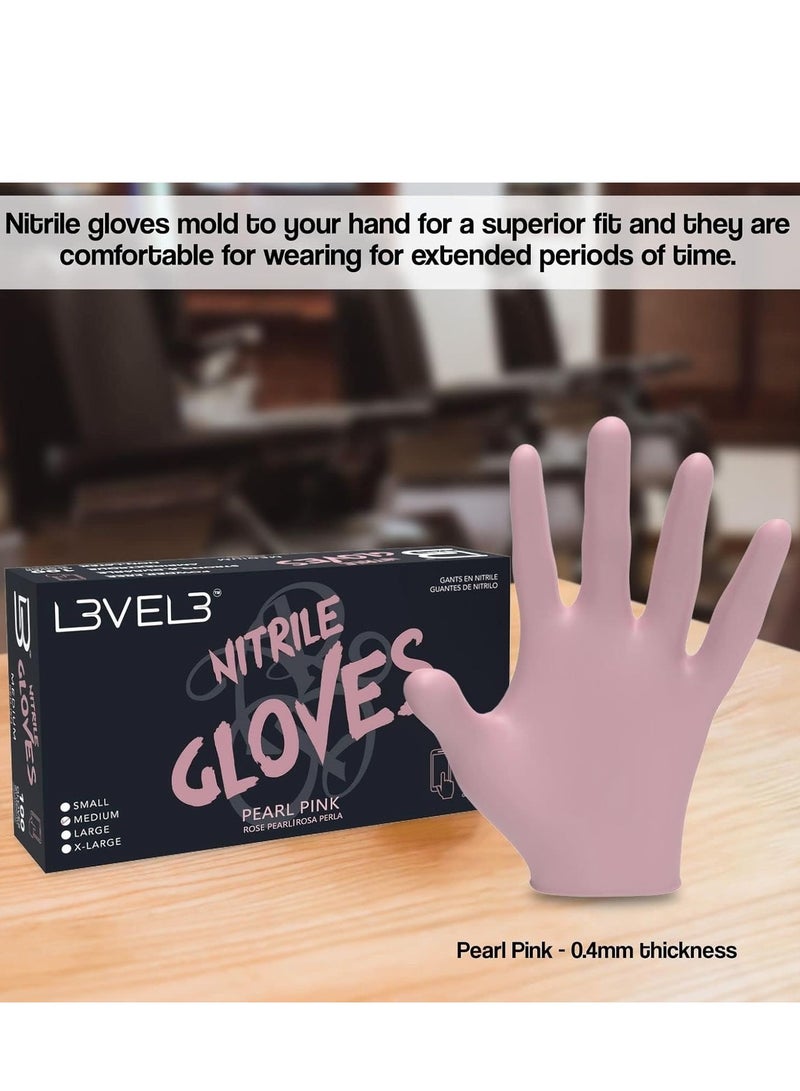 L3VEL3 Level 3 Nitrile Gloves - Professional Heavy Duty Disposable Gloves - Latex Free - Fits Snug - Box of 100 - Medium  - Image 2