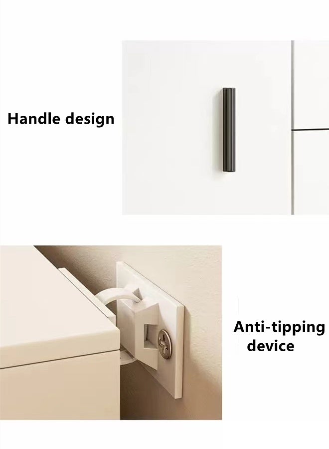 Kutis 6-Tier Storage Rack Magazine Bookcase   Display Organizer Shelves Book Shelf With Door And Drawer Density Board White 102 x 24 x 181 cm - Image 5