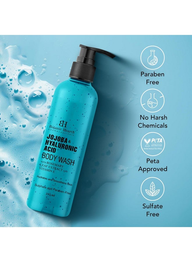 بوتانيك هيرث غسول الجسم Botanic Hearth Jojoba & Hyaluronic Acid مع زبدة البحر وزيت اللوز الحلو | جل استحمام مرطب للجسم لبشرة أكثر نعومة | خالٍ من الكبريتات والبارابين | للنساء والرجال | 245 مل - Image 4