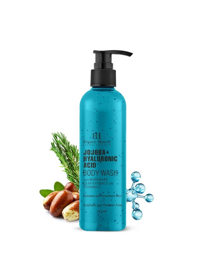 بوتانيك هيرث غسول الجسم Botanic Hearth Jojoba & Hyaluronic Acid مع زبدة البحر وزيت اللوز الحلو | جل استحمام مرطب للجسم لبشرة أكثر نعومة | خالٍ من الكبريتات والبارابين | للنساء والرجال | 245 مل - Image 1