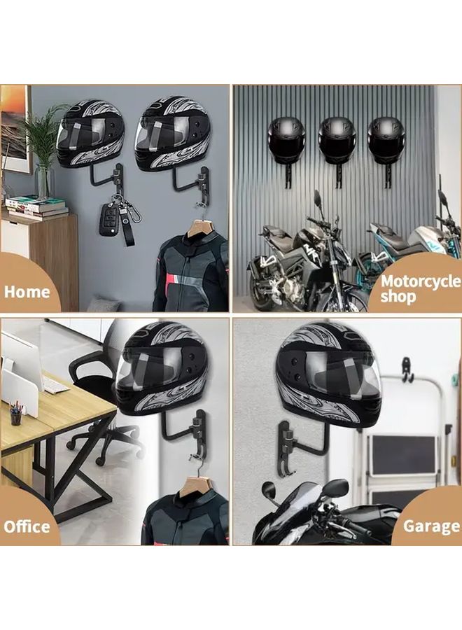 Heavy Duty Motorcycle Helmet Stand Athens Black With Hook Aluminum Alloy Garage Organizer Compact Storage Space Saving Easy Installation Durable Display Rack For ATV Owners Commercial Home Use - Image 5