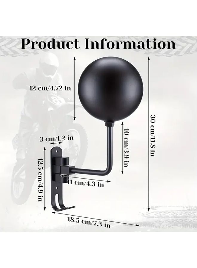 Heavy Duty Motorcycle Helmet Stand Athens Black With Hook Aluminum Alloy Garage Organizer Compact Storage Space Saving Easy Installation Durable Display Rack For ATV Owners Commercial Home Use - Image 2