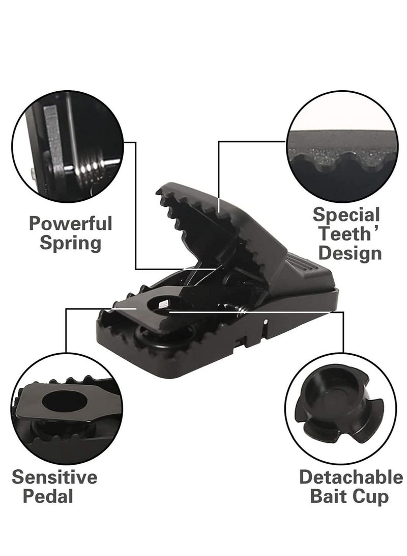 Rat Trap 6 Pack and Mouse Traps 6 Pack Indoor Home Traps for Mice Rats Chipmunks,Instant Kill Rodent Zapper with Pet Safe Trigger, Black, Large & Rat Trap, Large Mouse Traps, Mouse Traps - Image 3