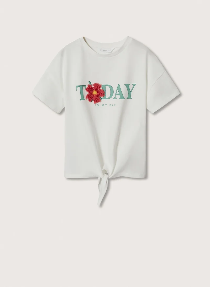 MANGO Kids Slogan T-Shirt