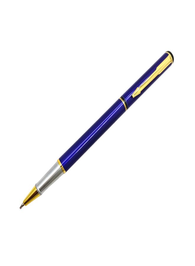 auteur Executive 801 Blue Roller Ball Pen Metal Body Designer Gold Plated Clip Best Student Pen Gift Set For Men & Women Professional Executive Office, Nice Pens (Pack of 2, Blue Ink) - Image 5