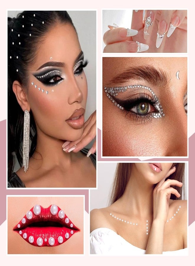 850 Pcs Face Gems, 5 Sheets Gem Stickers, Rhinestones for Clothes, Gems for Crafting, Rhinestone Sticker for DIY, Facial Nail Makeup Decoration - Image 5