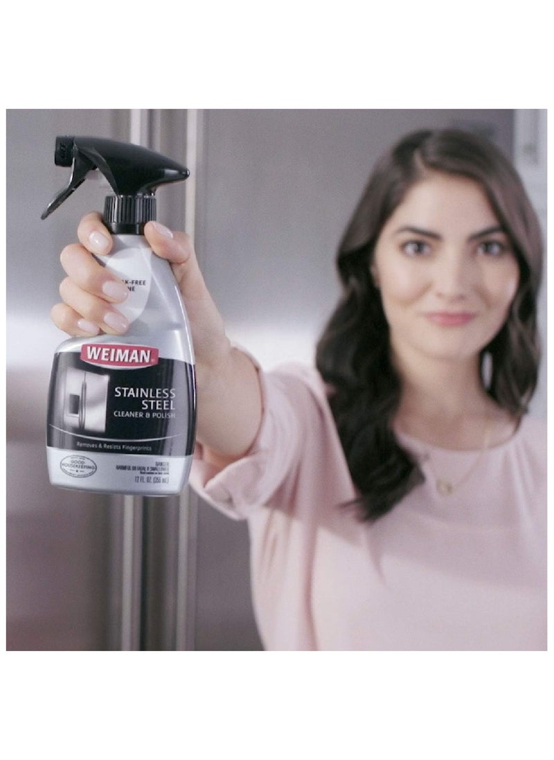 Stainless Steel Cleaner and Polish Trigger Spray - Protects Against Fingerprints and Leaves a Streak-less Shine - 12 Ounce