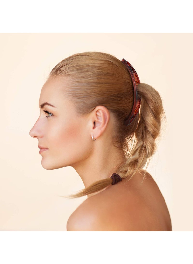 Goolsky مشبك موز - 6 قطع مشابك شعر للنساء ذوات الشعر الرفيع، مشابك ذيل السمكة، أمشاط ذيل السمكة، إكسسوار للشعر الطويل، تصميم كلاسيكي، 3 ألوان (أسود، بني، أبيض) - Image 3